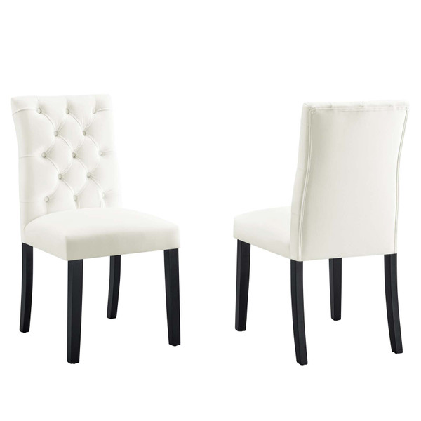 Modway Duchess Performance Velvet Dining Chairs - Set Of 2 - White EEI-5011-WHI