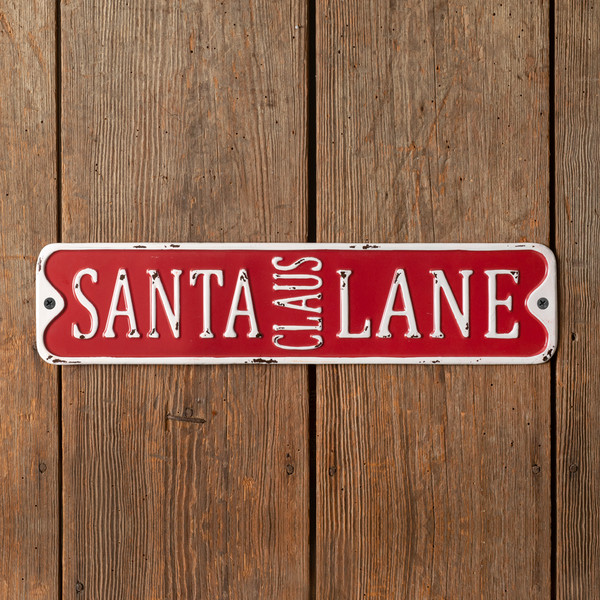 Santa Claus Lane Metal Wall Sign 770244 By CTW Home