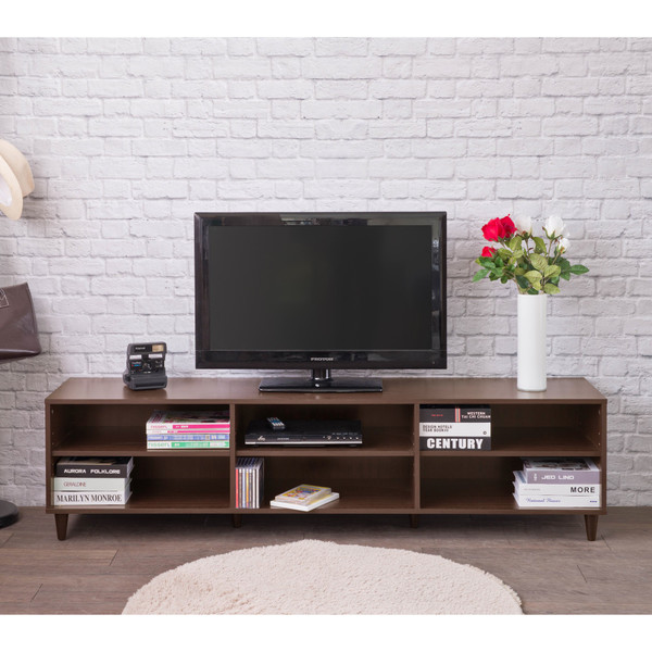 Classic Dark Brown Finish Open Tv Stand 404139 By Homeroots