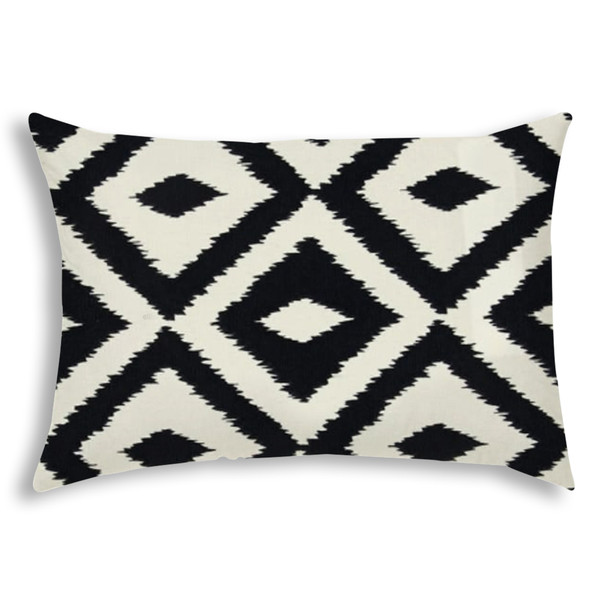 Black Diamonds Indoor Outdoor Sewn Lumbar Pillow 408313 By Homeroots