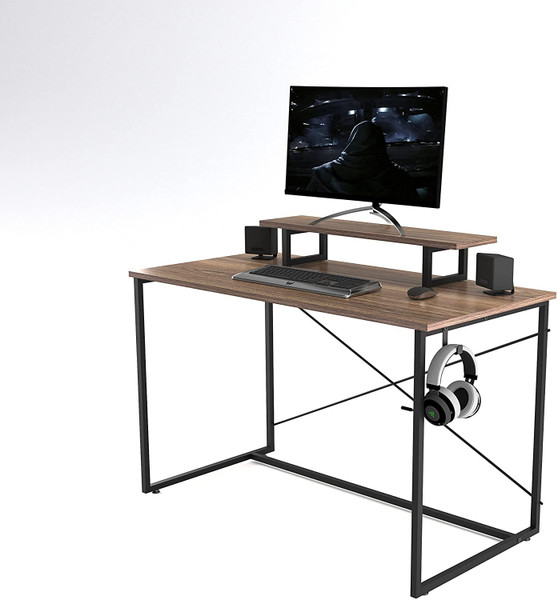 Modern Industrial Two Tier Computer And Writing Table Desk 438337 By Homeroots
