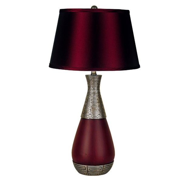 Contemporary Maroon Table Lamp 468421 By Homeroots