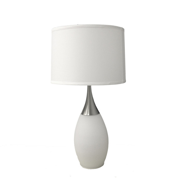 Frosted Glass And Silver Table Lamp 468484 By Homeroots