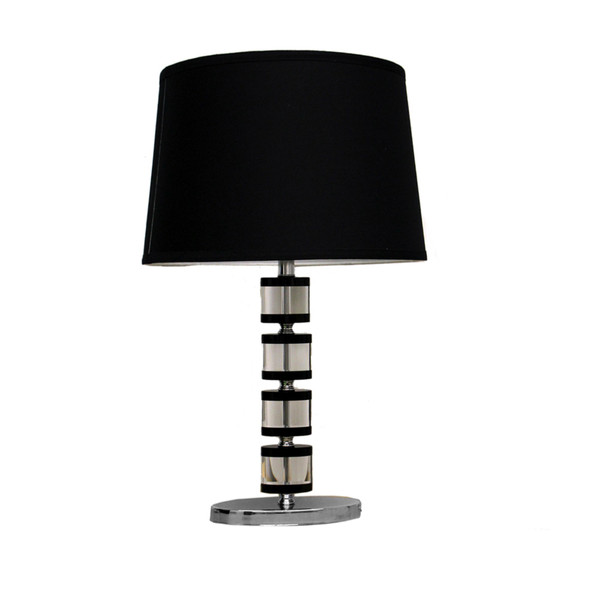 Crystal Stack Table Lamp With Black Fabric Shade 468491 By Homeroots