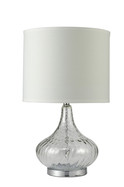 Clear Textured Glass Table Lamp 468499 By Homeroots