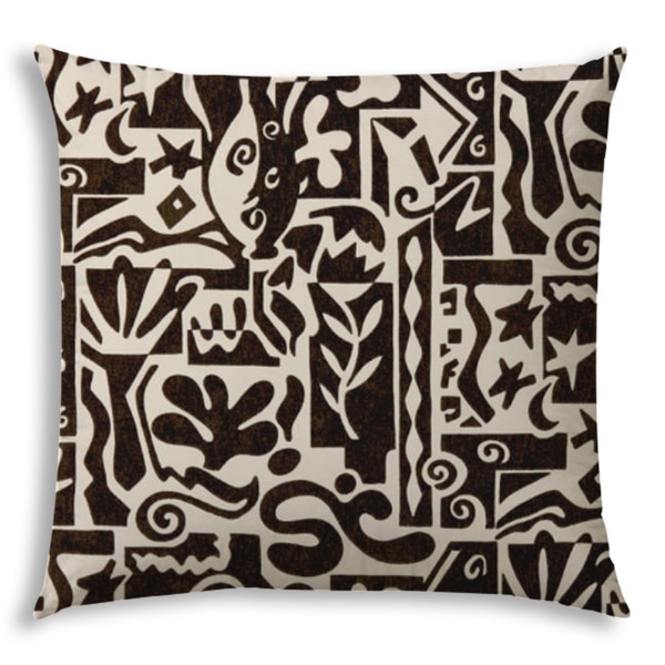 Black Modern Indoor Outdoor Zippered Pillow Cover 472699 By Homeroots