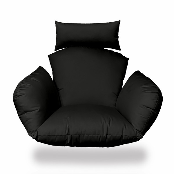 Primo Black Indoor Outdoor Replacement Cushion For Egg Chair 473003 By Homeroots