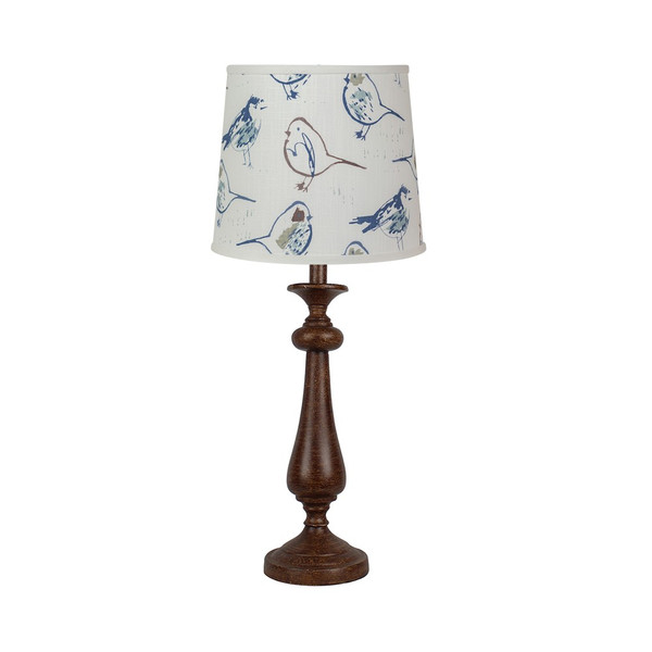 Brown Candlestick Modern Birds Shade Table Lamp 473318 By Homeroots