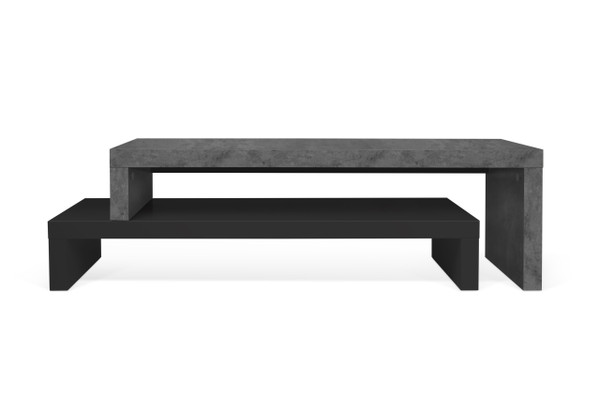 TemaHome Cliff Tv Bench 120 - 120 - Concrete Look / Pure Black - 9000.639579