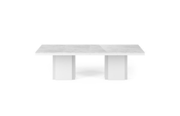 TemaHome Dusk Conference Table w/ Marble Tops - White Marble / Pure White - 9500.628054
