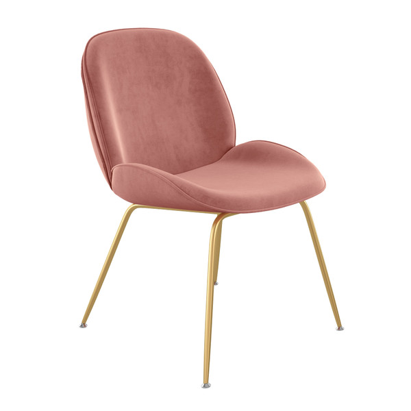 Aeon Velvet Accent Chair With Gold Legs - Blush Pink - Set Of 2 9304-Velvet-Blush Pink