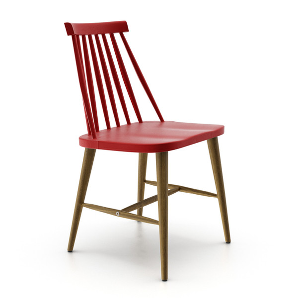 Aeon Red Plastic Dining Chair With Metal Legs - Set Of 2 AE1138-Red