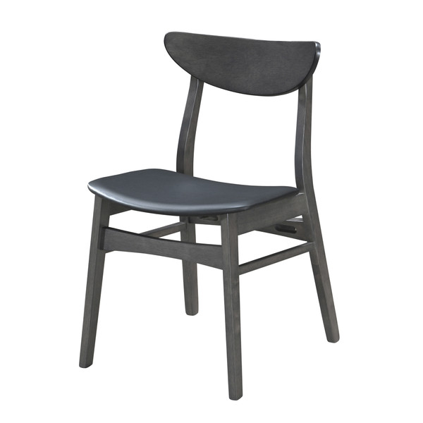 Aeon Grey With Black Leatherette Dining Chair - Set Of 4 AE1887 - Grey-Black
