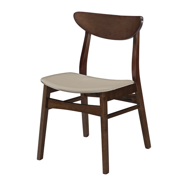 Aeon Walnut With Grey Leatherette Dining Chair - Set Of 4 AE1887 - Walnut-Grey