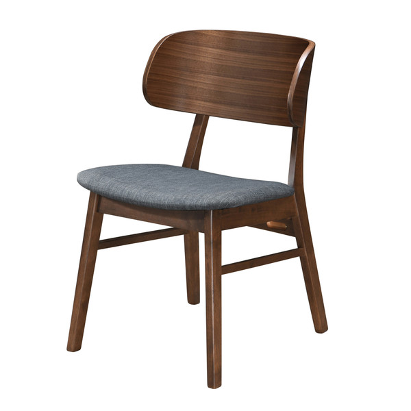 Aeon Walnut & Grey Fabric Dining Chair - Set Of 2 AE1892-Wal-Grey