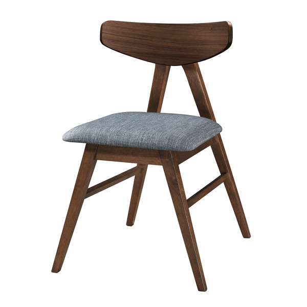 Aeon Walnut & Grey Fabric Dining Chair - Set Of 2 AE1899-Wal-Grey