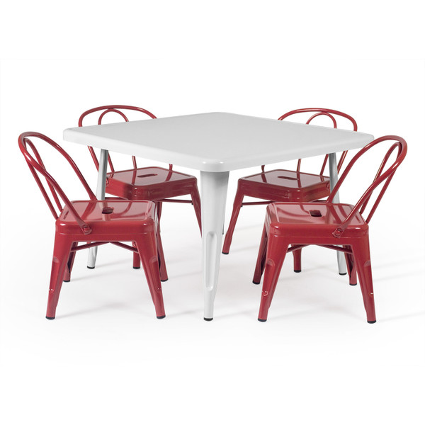 Aeon Red Galvanized Steel Child'S Chair - Set Of 2 AE3500-Red