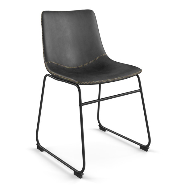 Aeon Black Dining Chair With Black Frame - Set Of 2 AE47163-BP-Black