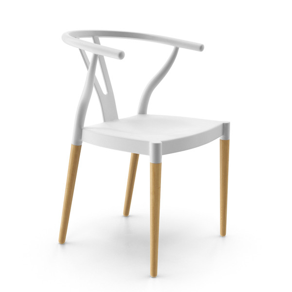 Aeon White Plastic Dining Chair - Set Of 2 AE6038-White