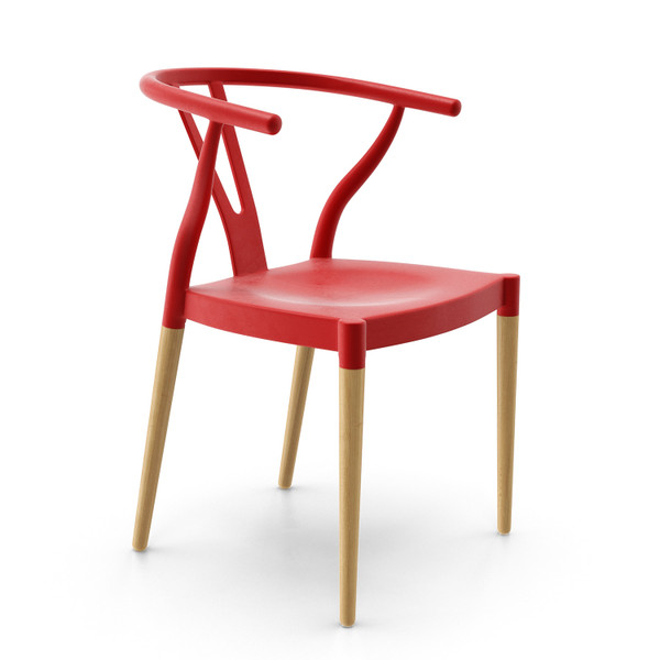 Aeon Red Plastic Dining Chair - Set Of 2 AE6038-Red