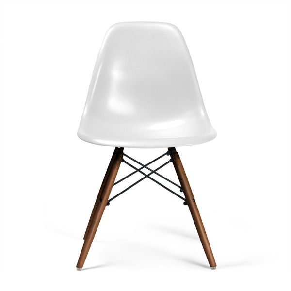 Aeon White Dining Chair With Walnut Finished Legs AE6501-White-Walnut