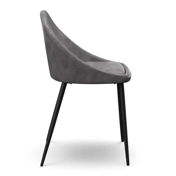 Aeon Smoke Grey Faux Leather Dining Chair - Set Of 2 AE9069-Smoke-Grey