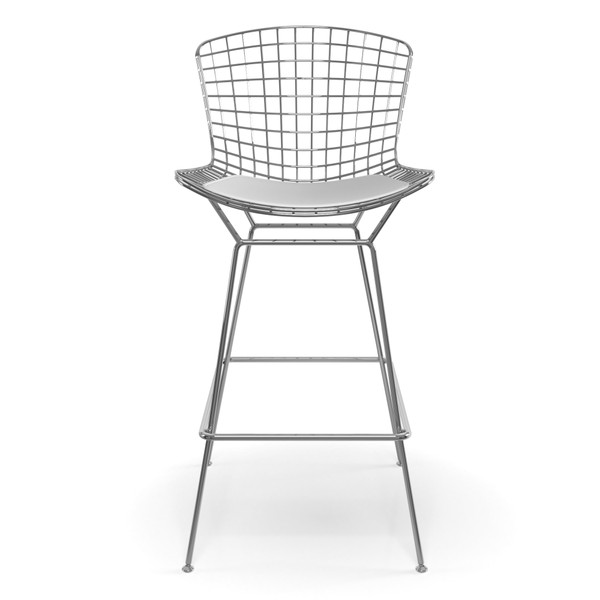 Aeon Chrome Counter Height Stool With White Pad AE-BS7194B-Chrome-White