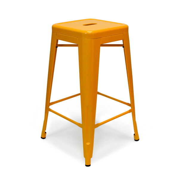 Aeon Orange Stool With Galvanized Steel - Set Of 2 AE3503-26-Orange