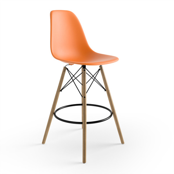 Aeon Orange Counter Stool With Natural Finished Legs - Set Of 2 AE6510-Natural-Orange