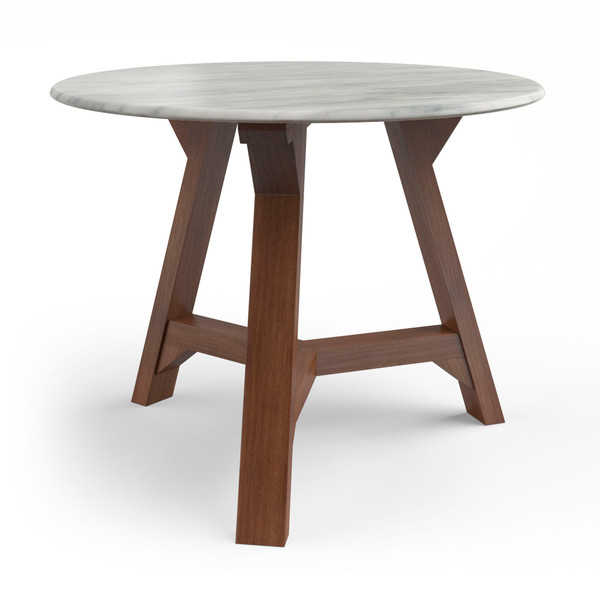 Aeon Aubrey Faux Marble Top Side Table With Walnut Base AE1726-ET-Walnut
