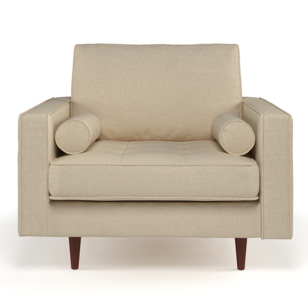 Aeon Bloomfield Velvet Accent Chair - Beige Fabric AETH61-Beige