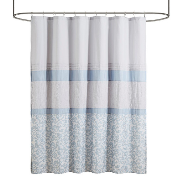 Ramsey Printed And Embroidered Shower Curtain By 510 Design 5DS70-0250