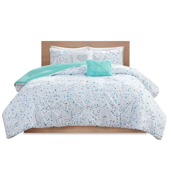 Abby Metallic Printed And Pintucked Comforter - Twin/Twin Xl By Intelligent Design ID10-2114