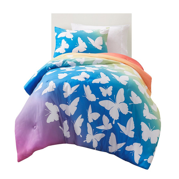 Phoebe Rainbow And Butterfly Comforter Set - Full/Queen By Mi Zone Kids MZK10-246