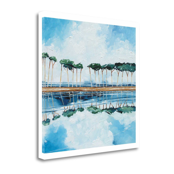 23" Tropical Tree Avenue By The Sea Giclee Wrap Canvas Wall Art 452461 By Homeroots