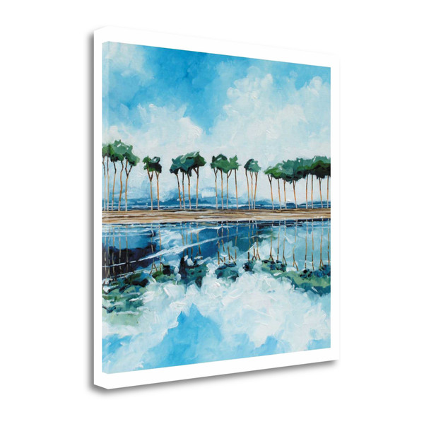 23" Tropical Tree Avenue By The Water Giclee Wrap Canvas Wall Art 452464 By Homeroots