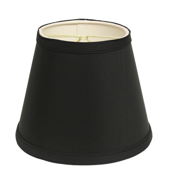8" Black With White Empire Hardback Slanted Shantung Lampshade 469933 By Homeroots