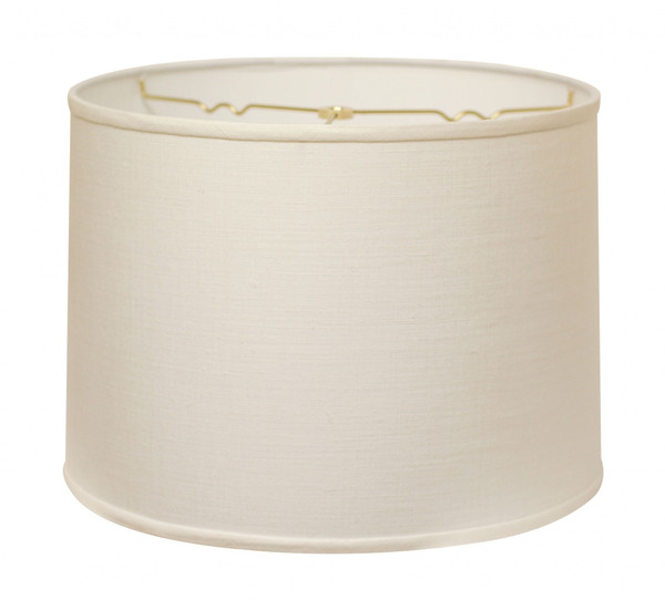 13" White Throwback Drum Linen Lampshade 470169 By Homeroots