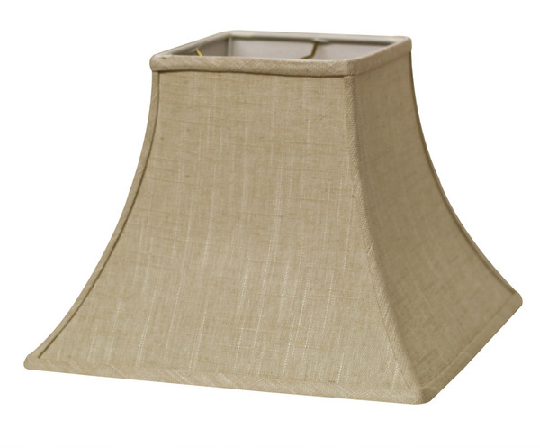 10" Light Wheat Premium Square Bell Slanted Linen Lampshade 470244 By Homeroots