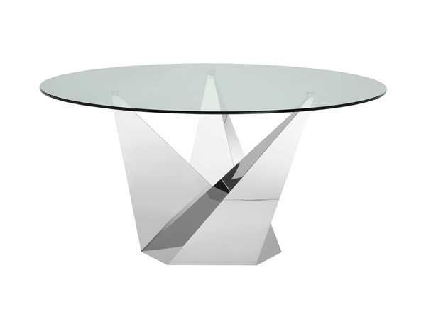Firenze Stainless Steel / Clear Glass Dining Table CB-CT2063
