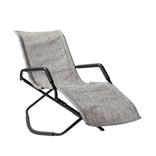 Charcoal Outdoor Reclining Chaise Lounge 476232 By Homeroots