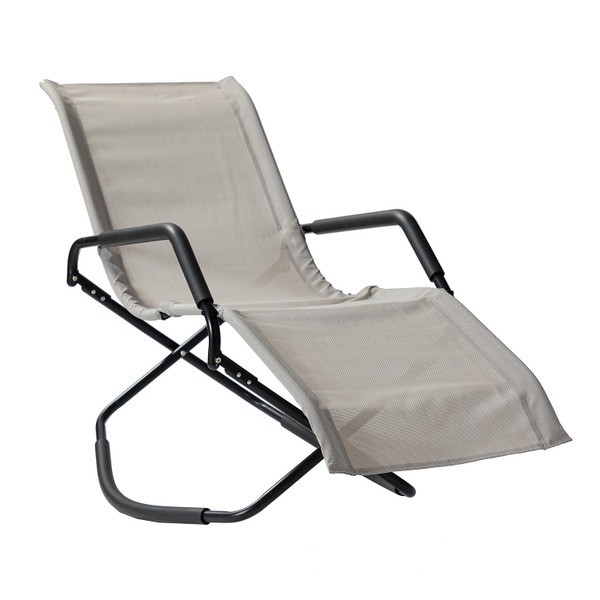 Gray Outdoor Reclining Chaise Lounge 476233 By Homeroots
