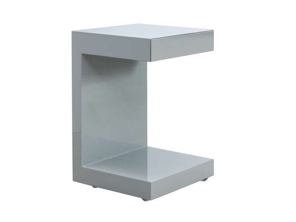 Lino High Gloss Gray Lacquer Nightstand With One Drawer TC-1332C-GRAY