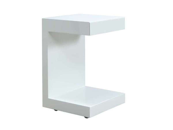 Lino High Gloss White Lacquer Nightstand With One Drawer TC-1332C-WHT
