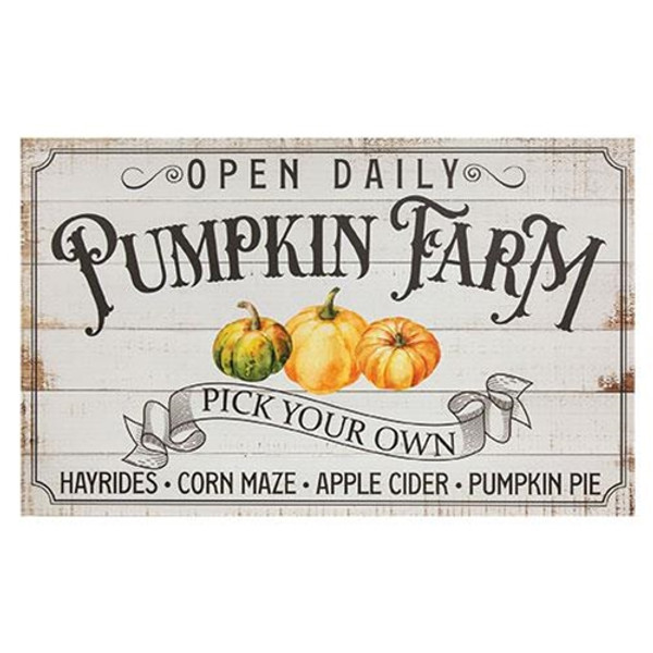 CWI Gifts G24290 Pick Your Own Pumpkin Farm Wooden Sign