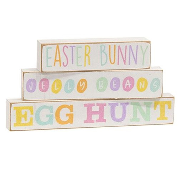 3/Set Easter Bunny Pastel Block Stackers G35743 By CWI Gifts