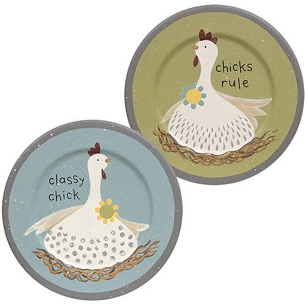 Classy Chick Plate 2 Asstd. (Pack Of 2) G35794 By CWI Gifts