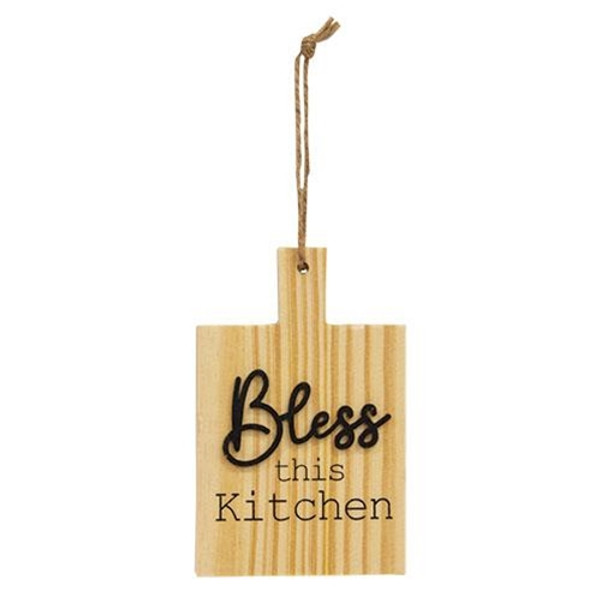 *Bless This Kitchen Natural Cutting Board Ornament G35862 By CWI Gifts