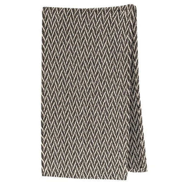 *Black & Cream Reversible Zigzag Long Runner GPI200LR By CWI Gifts