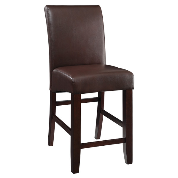 24" Parsons Barstool - Cocoa Faux Leather MET8624-PD24 By Office Star